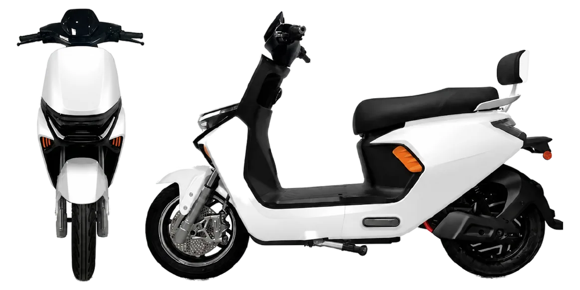 MOVRA FU A4 branca, moto elétrica 1000 W, vista lateral, recortada sem fundo