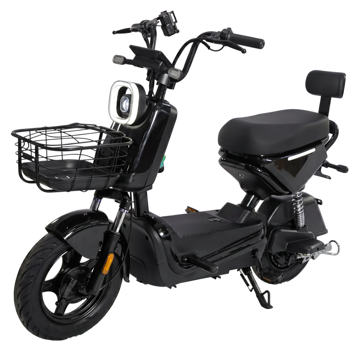 MOVRA J20 preto, moto elétrica 800 W, vista em três quartos, recortada sem fundo