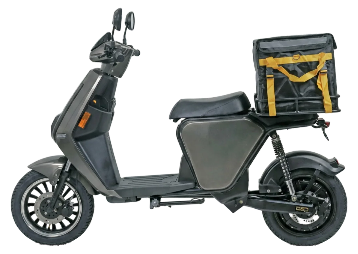 MOVRA Q5 cinza, moto elétrica 1000 W, vista lateral, recortada sem fundo