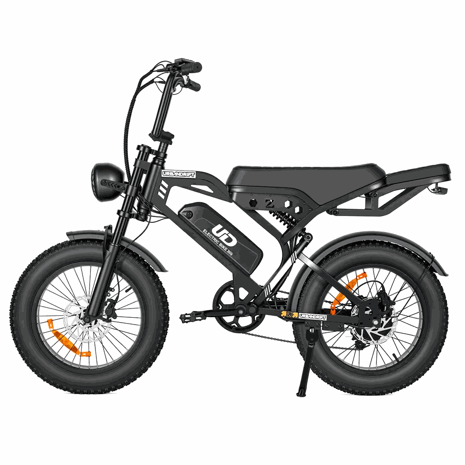 MOVRA ATV20 preto, bike elétrica 1000 W, vista lateral em estúdio