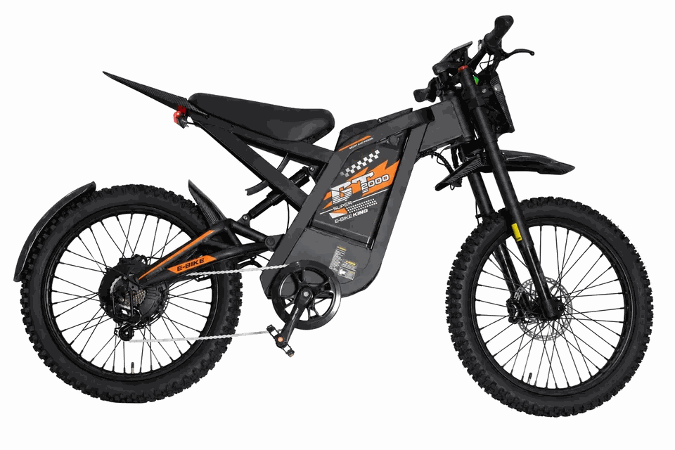 MOVRA GT 2000 laranja, bike elétrica 1000 W, vista lateral em estúdio