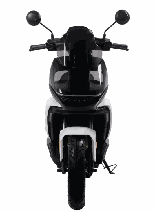 MOVRA JJS branco, moto elétrica 1000 W, vista frontal em estúdio