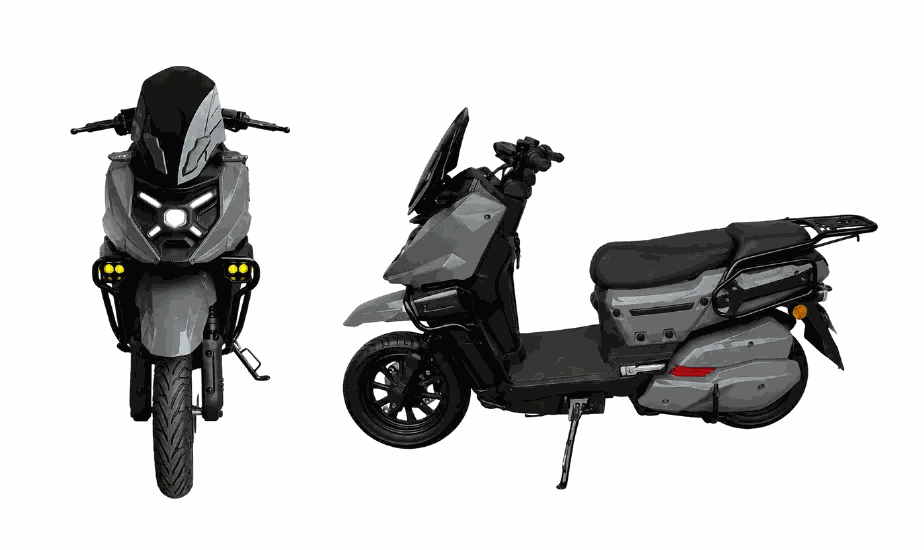 MOVRA M16 GUARDIAN carbono, moto elétrica 1000 W, vista lateral em estúdio