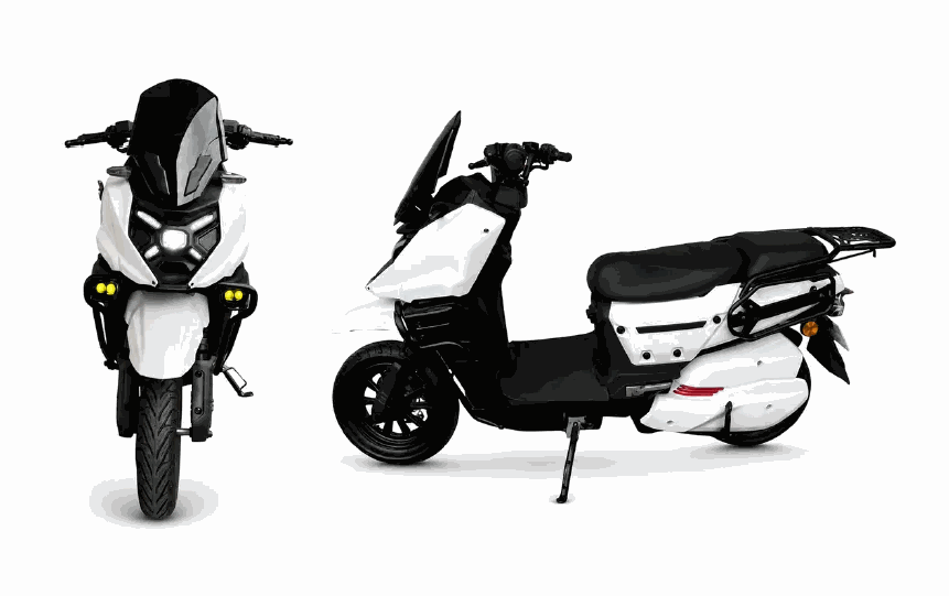 MOVRA M16 GUARDIAN branca, moto elétrica 1000 W, vista lateral em estúdio