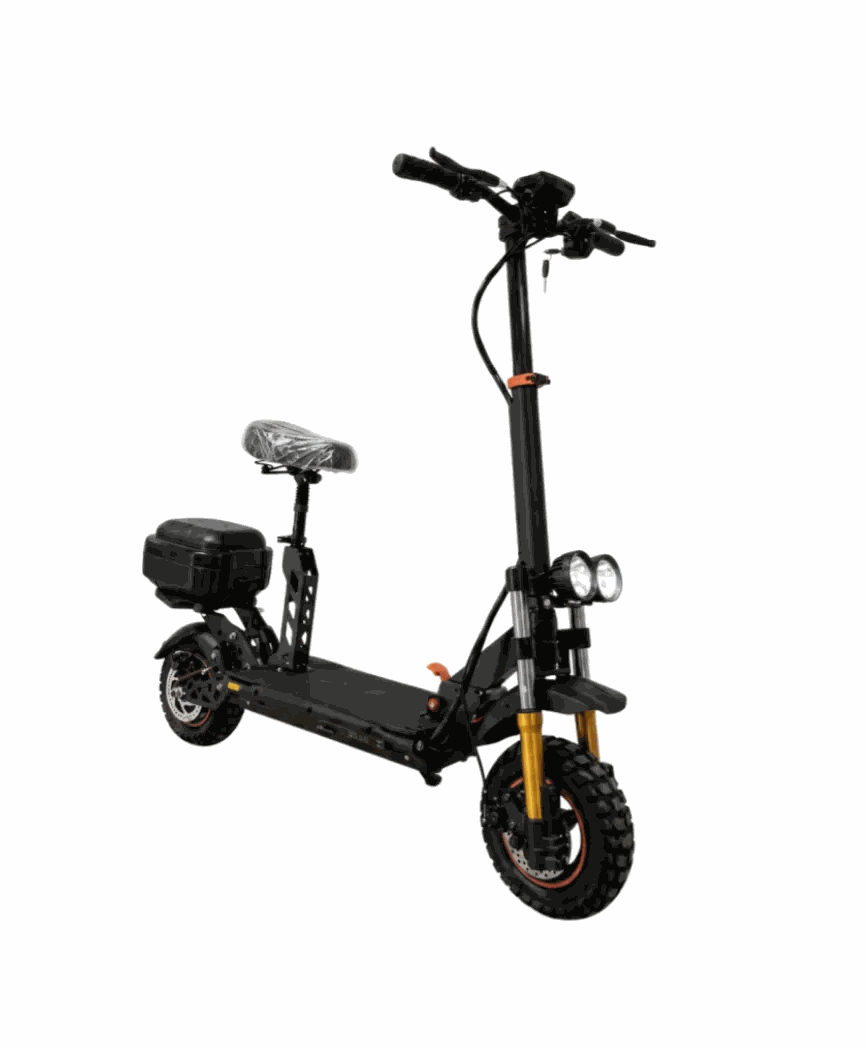 MOVRA M4 preto, patinete elétrico 800 W, vista frontal em estúdio