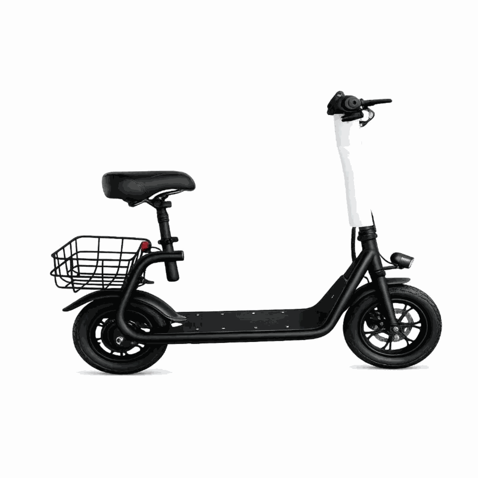 MOVRA MCC01 branco, patinete elétrico 500 W, vista lateral em estúdio