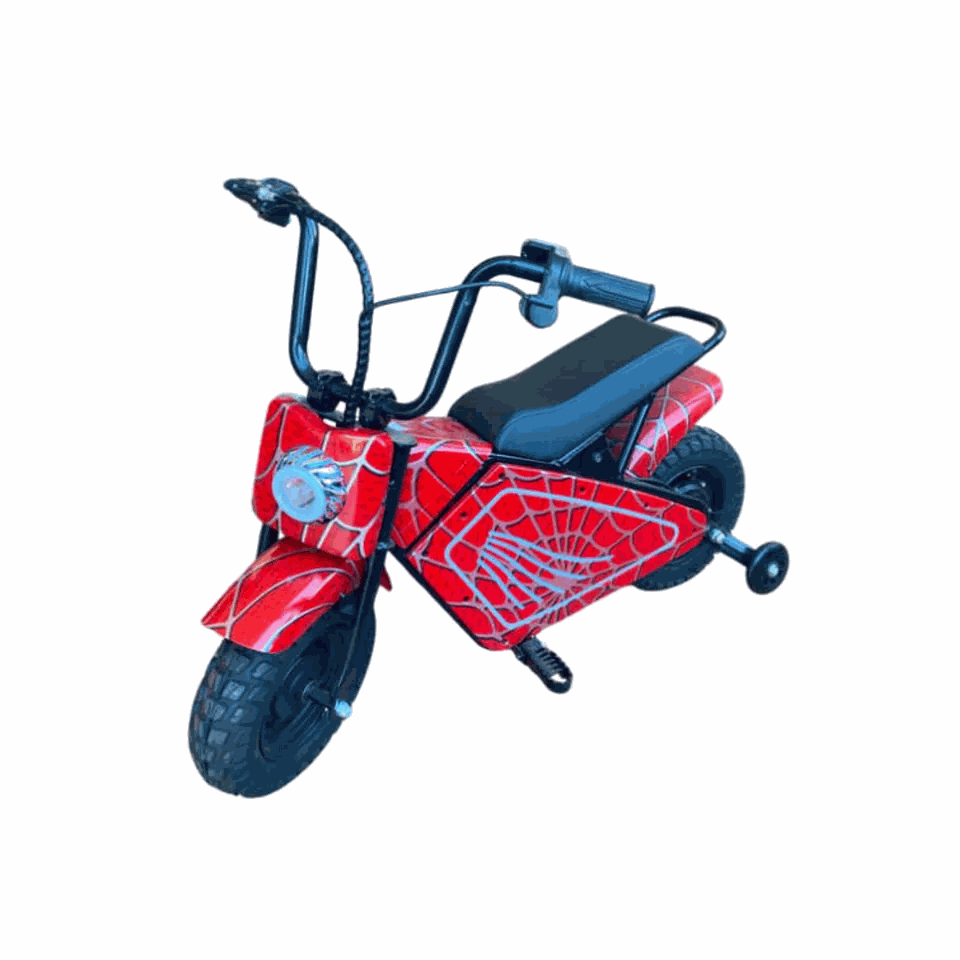 MOVRA NEW SPEED MINI 5519 vermelho, moto elétrica 250 W, vista em três quartos em estúdio