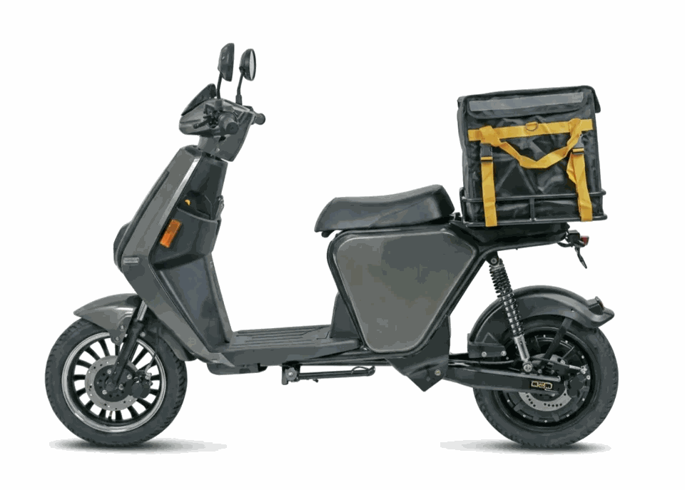 MOVRA Q5 cinza, moto elétrica 1000 W, vista lateral em estúdio