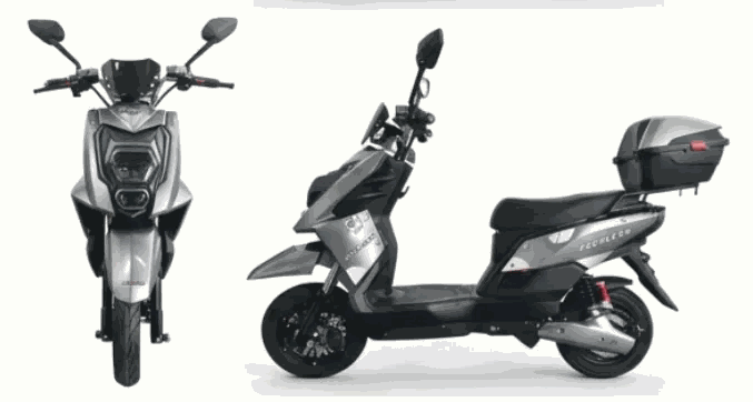 MOVRA TTX cinza, moto elétrica 1000 W, vista lateral em estúdio