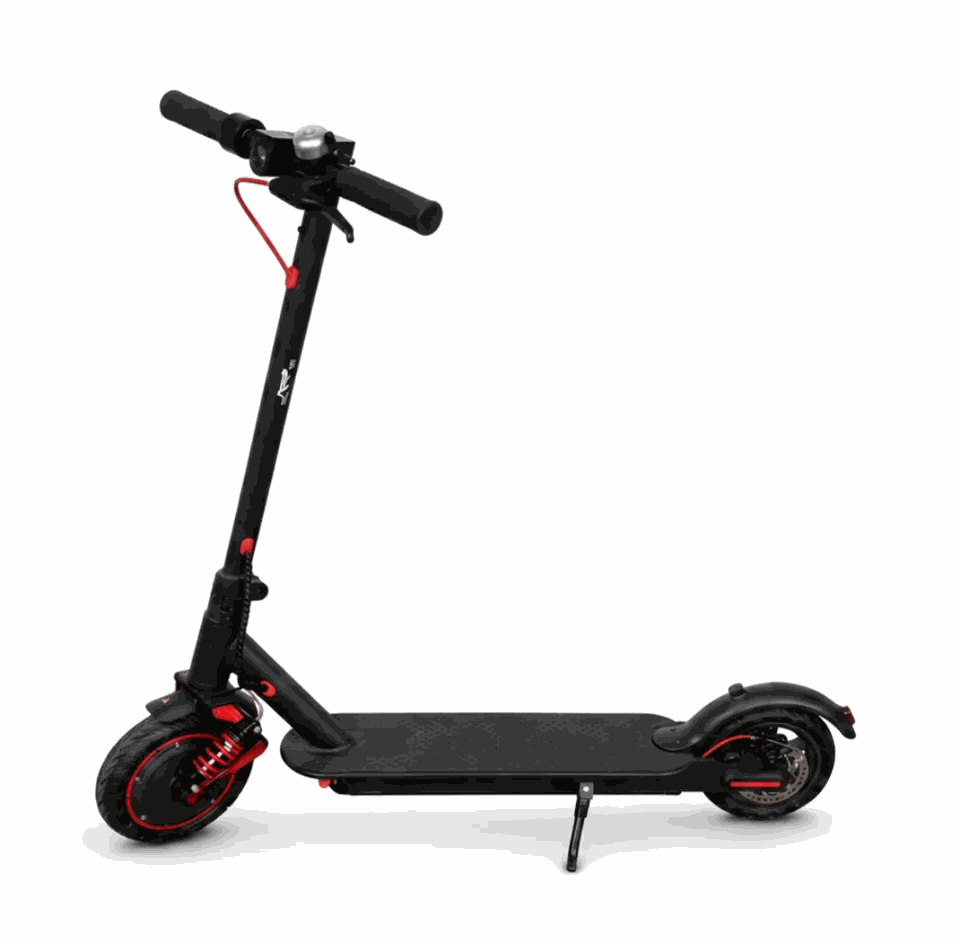 MOVRA XM01 preto, patinete elétrico 350 W, vista em três quartos em estúdio