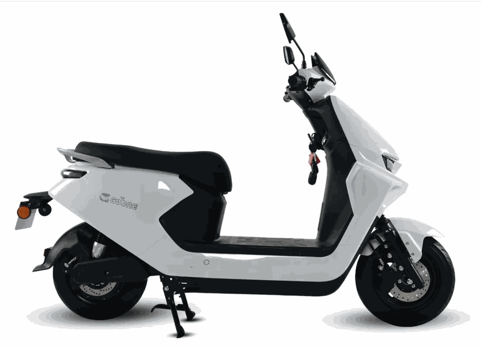 MOVRA Y9, moto elétrica 1000 W, vista lateral em estúdio